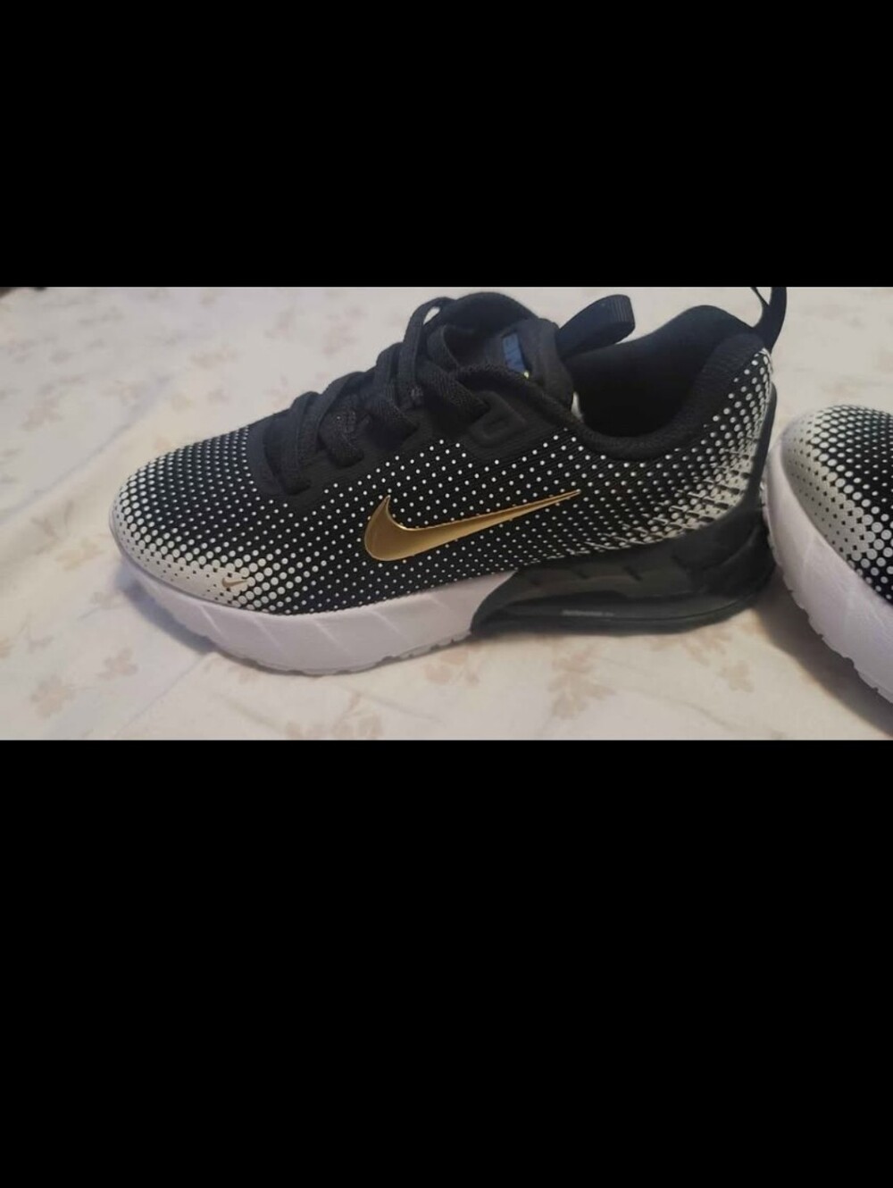 Nike Kids Black and Gold Dot-Pattern Sneakers